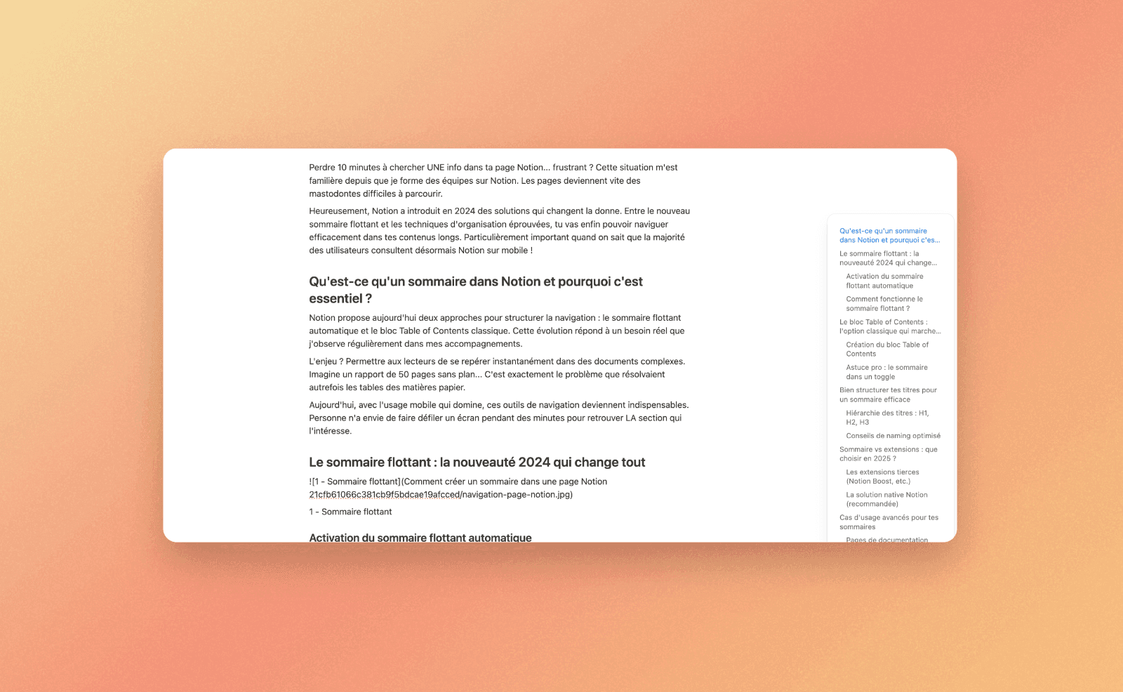 Comment créer un sommaire dans tes pages Notion ?