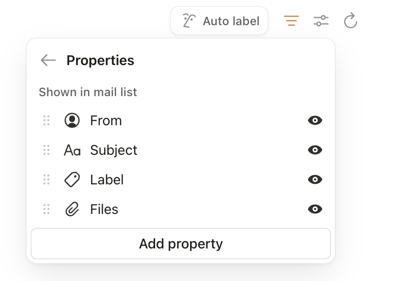 Les propriétés avec Notion Mail